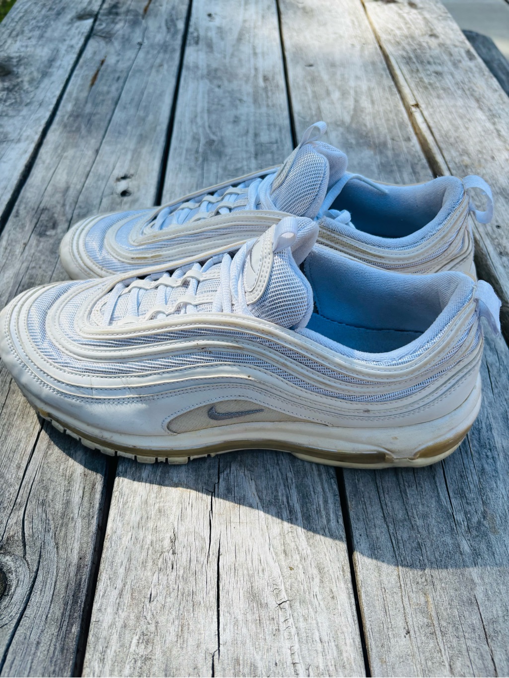 Nike Men’s Off-White/Light Gray Air Max 97 Sneakers Size 12